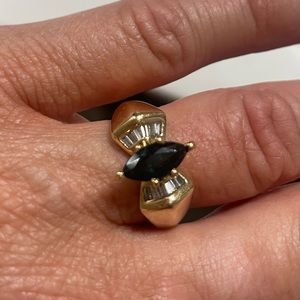 14k gold Diamond sapphire ring size 7